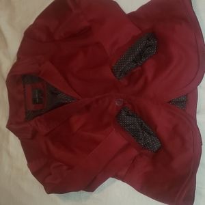 Red suit jacket 3/4 sleeve